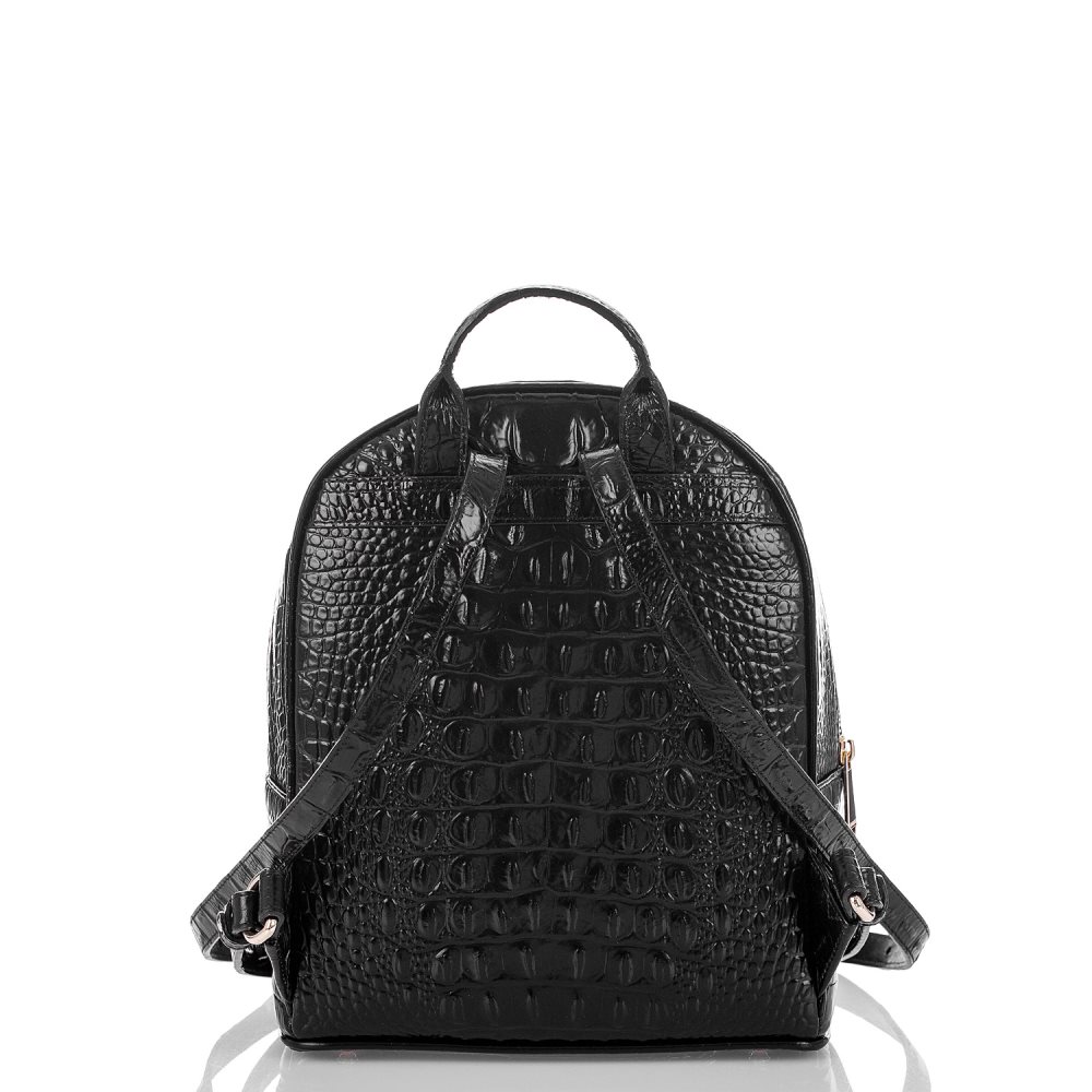 Brahmin Mini Dartmouth | Mini Black Leather Backpack ID:Brahmin-203515