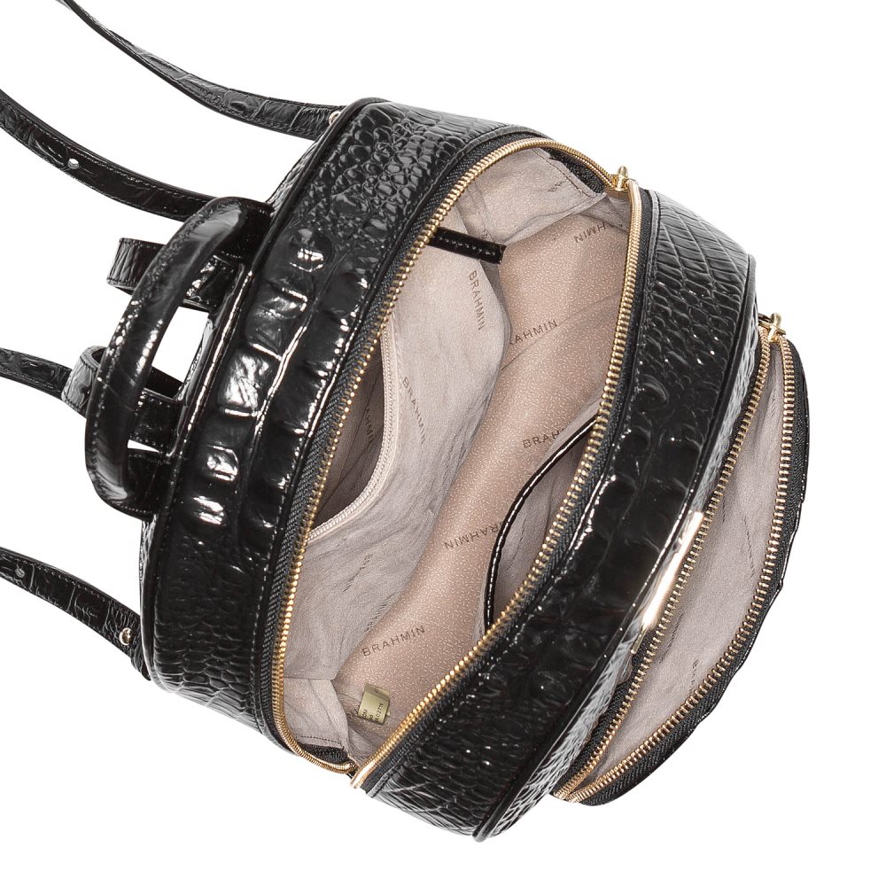 Brahmin Mini Dartmouth | Mini Black Leather Backpack ID:Brahmin-203515