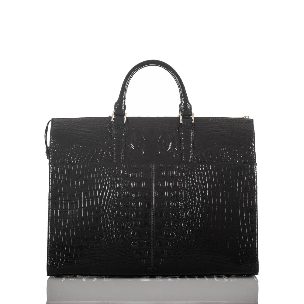 Brahmin Leather Business Tote Bag | Black Melbourne ID:Brahmin-203469