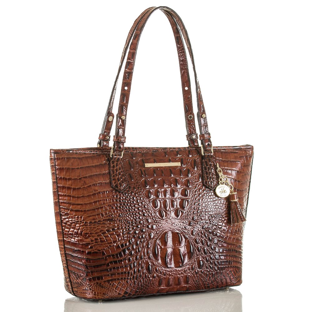 Brahmin Medium Asher Tote Handbag | Pecan Melbourne ID:Brahmin-202761